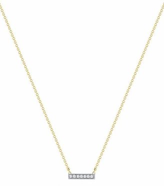 Sylvie Dana Rebecca Designs 14K White and Yellow Gold Rose Mini Bar Necklace with Diamonds, 16"