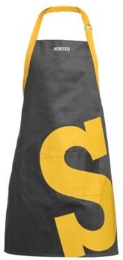 Black & yellow 'Sorted' apron