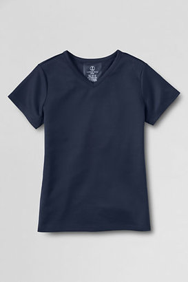 Lands' End School Uniform Girls' Performance V-neck T-shirt