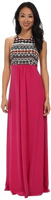 T-Bags 2073 Tbags Los Angeles Scuba Tank Maxi Dress with X Back Detail