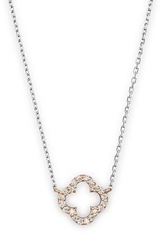 Bloomingdale's Diamond Clover Pendant Necklace in 14K Rose and White Gold, .10 ct. t.w. - 100% Exclusive