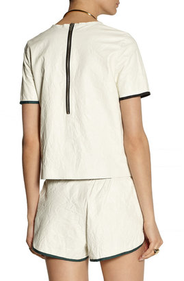 Band Of Outsiders Wrinkled-leather top