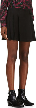 Proenza Schouler Black Pleated Wool Crepe Mini Skirt