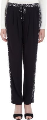 Twelfth Street By Cynthia Vincent Abstract-Print Tuxedo-stripe Pants