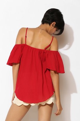 Urban Outfitters Staring At Stars Gauze Off-The-Shoulder Blouse