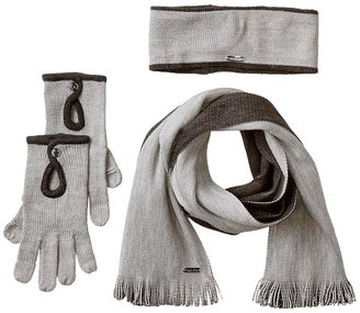 Calvin Klein Two-Tone Scarf/Headband/Glove Set (3 Piece)
