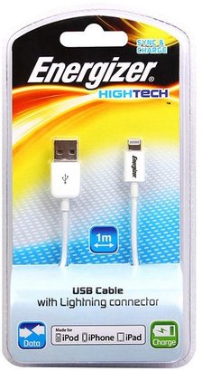 Energizer High Tech USB Charge and Sync Cable for iPhone 5, 5C, 6/ iPad Mini/ New iPad- White