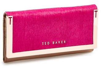 Ted Baker 'Metal Corners' Genuine Calf Hair & Leather Wallet