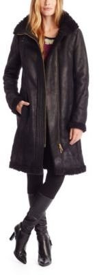 HUGO BOSS 'Ojassi' - Faux Leather and Shearling Coat