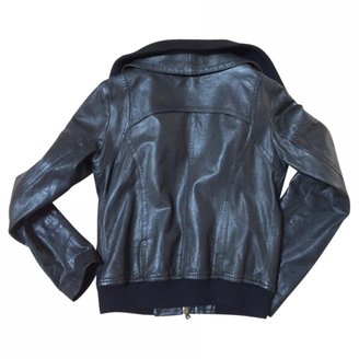 Theory Black Leather Biker jacket