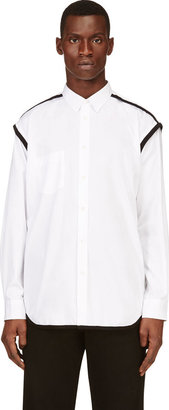 Comme des Garcons Shirt White & Black Trim Button-Up Shirt