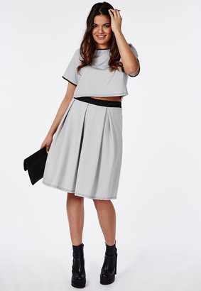 Missguided Size Small Check Print Midi Skirt