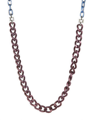 Gerard Yosca Multi Colour Chain Link Necklace-BLUE-One Size