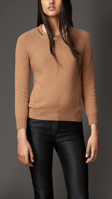 Burberry Chain Detail Wool Cashmere Sweater