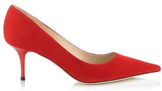 Jimmy Choo Aurora Red Suede Pointy Toe Pumps