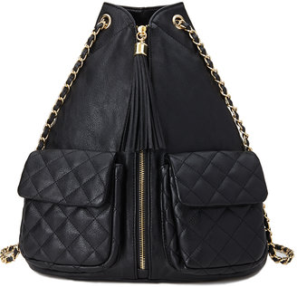 Forever 21 FOREVER 21+ Chain Strap Zip-Front Backpack