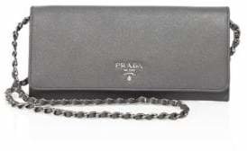 Prada Saffiano Metal Oro Chain Wallet