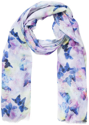 F&F Watercolour Butterfly Print Scarf
