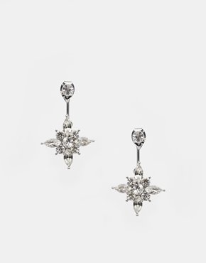 Love Rocks Flower Through & Through Earrings - crystal