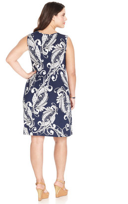Style&Co. Plus Size Sleeveless Printed A-Line Dress