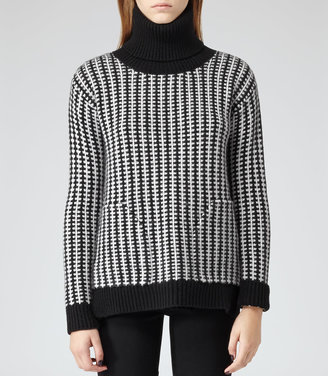 Reiss Amie TEXTURED TWO-TONE JUMPER