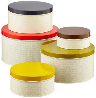 Orla Kiely Embossed Stems Round Cake Tins Assorted Lids Set of 5