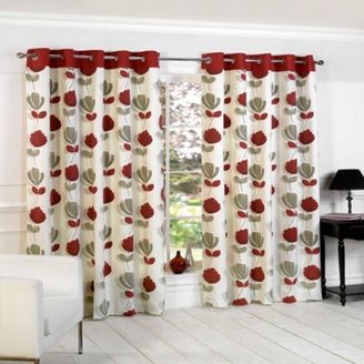 Lottie Red Eyelet Curtains