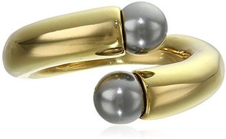 T Tahari Essentials" Pearl Bypass Ring, Size 7
