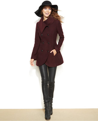 Jessica Simpson Envelope-Collar Double-Breasted Coat