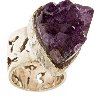 Anuja Tolia Cut Out Ring with Purple Stone