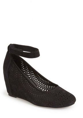 Jeffrey Campbell 'Cirque' Suede Ankle Strap Wedge Sandal (Women)