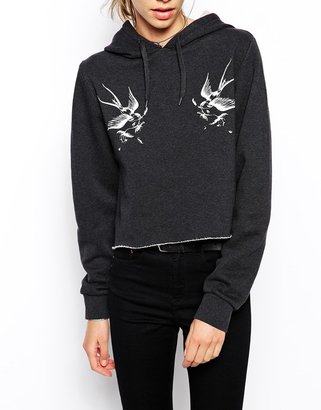 Illustrated People Swallows Cropped Hoodie
