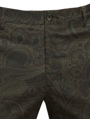 Etro 18cm Paisley Stretch Cotton Trousers
