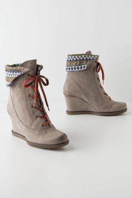Anthropologie Textile Study Wedge Boots