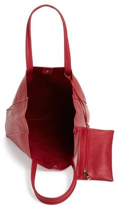 Street Level Structured Faux Leather Tote (Juniors)