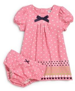 Hartstrings Infant's Two-Piece Pleated Hearts Dress & Bloomers Set