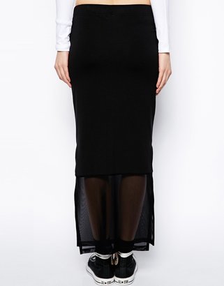 Noisy May Maxi Skirt With Mesh Detail