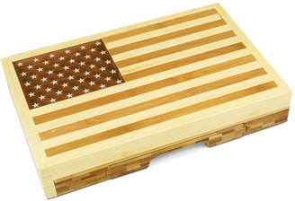 Picnic Time Old Glory American Flag Cutting Board with Cheese Tools