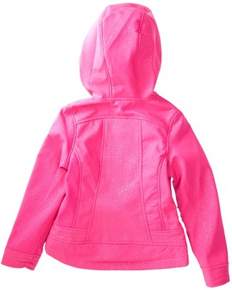 Weatherproof Embossed Pattern Softshell Hooded Fleece Jacket (Big Girls)