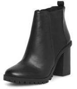 Dorothy Perkins Womens Black leather ankle boot- Black