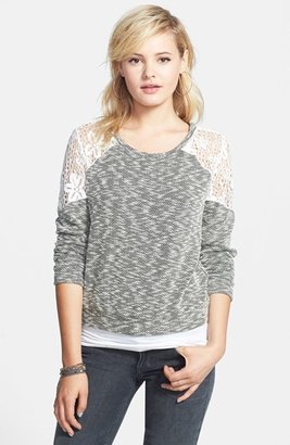 Lush Lace Inset Sweatshirt (Juniors)