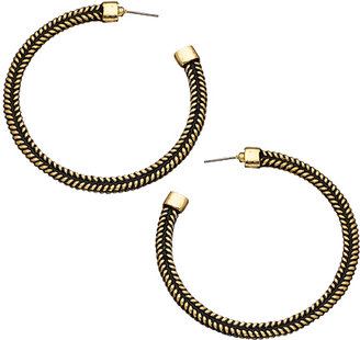 Blu Bijoux Gold Antique Braided Hoop Earrings