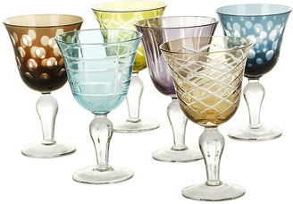 Pols Potten Mixed Cuttings Wine Glasses - Set of 6 - Multicolour