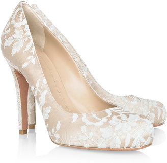Alexander McQueen Lace-Covered Satin Pumps