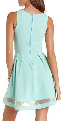 Charlotte Russe Organza Cut-Out Skater Dress