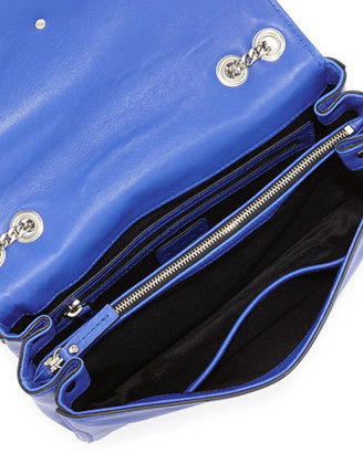 Milly Isabella Leather Shoulder Bag, French Blue