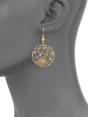 Roberto Coin Mauresque Diamond & 18K Yellow Gold Circle Swirl Earrings