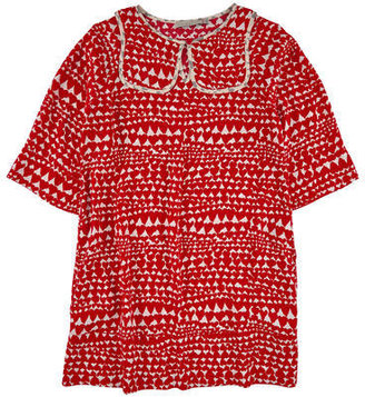Stella McCartney KIDS heart-printed synthetic crepe dress - red