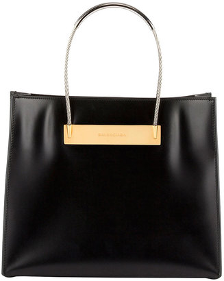 Balenciaga Cable Strap Small Shopper Bag, Black