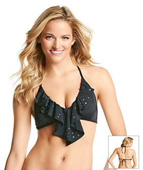 Hurley Stagger Ruffle Studded Swim Top